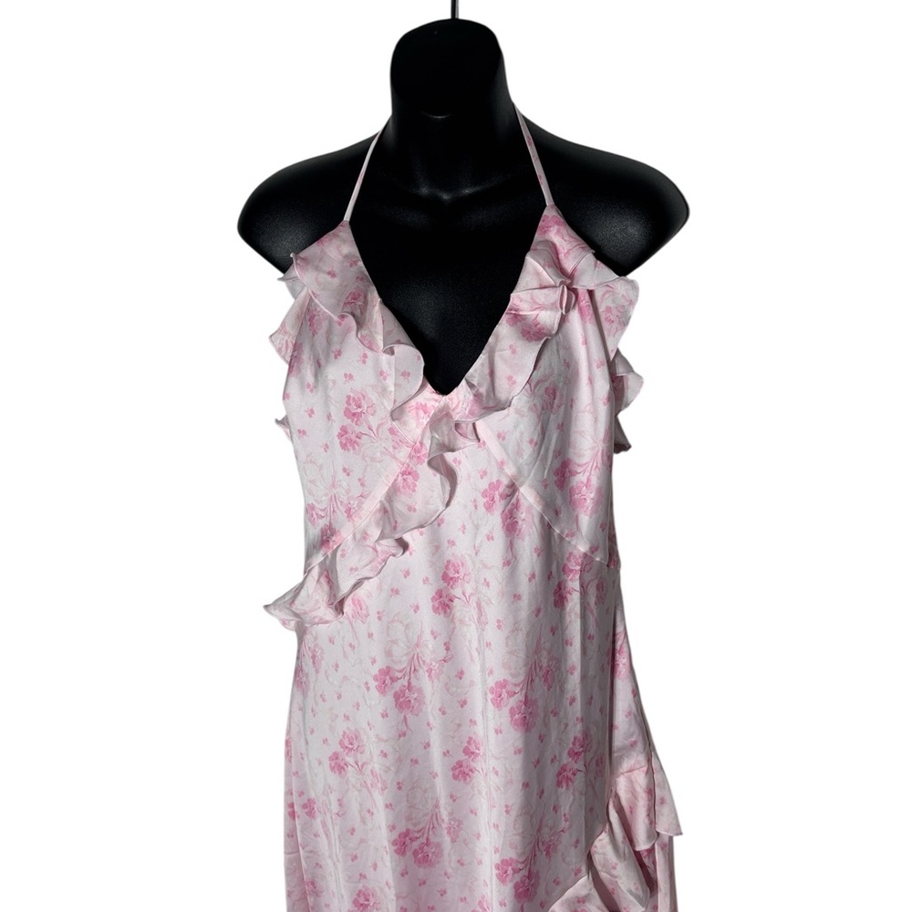 Victoria’s Secret pink x loveshackfancy satin ruffle midi dress coquette floral - Picture 4 of 9